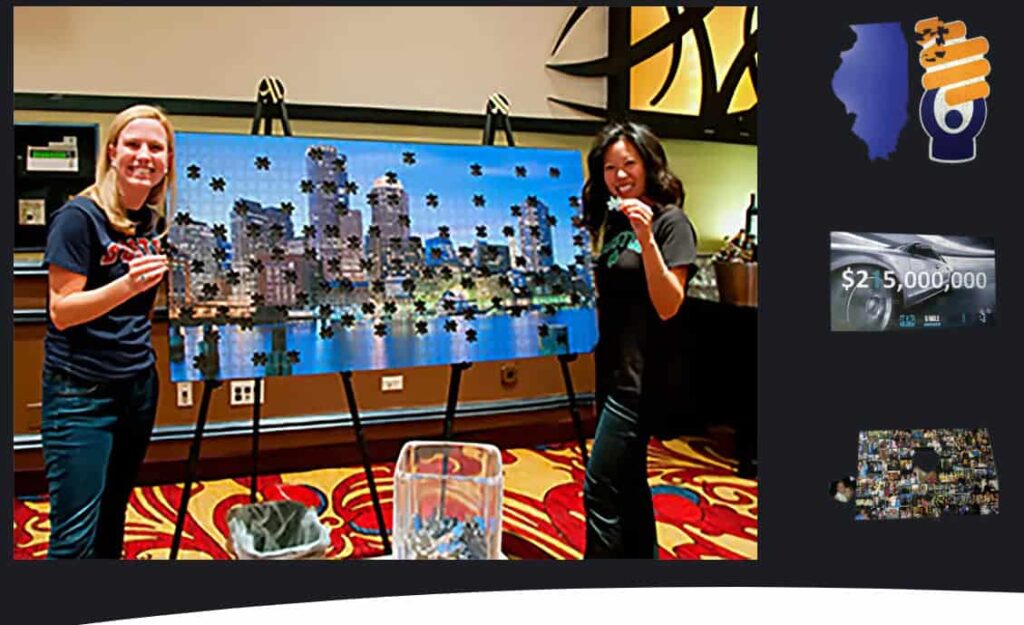 Custom Puzzle at Trade Show magnetic Puzzle of city skyline