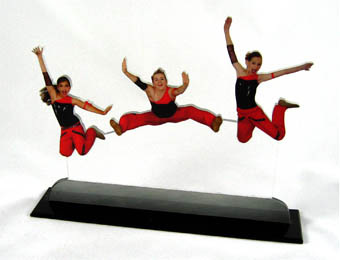 dance school photo statuettes of jumping dancers