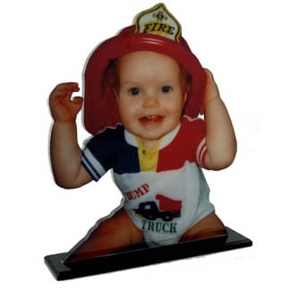 Photo cutouts photo statuettes boy with fire hat